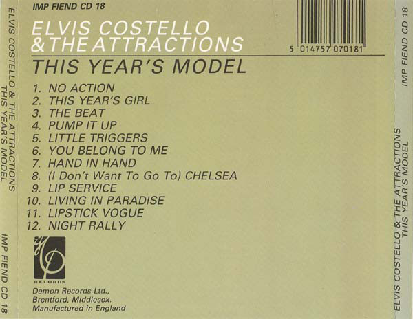 Elvis Costello And The Attractions  This Years Model : Back